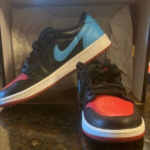 Nike Kids Shoes - Black, Red, and Blue